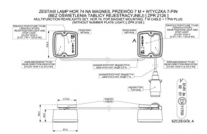 Zestaw lamp zespolonych diodowych 12-24V z wtyczka 7mb